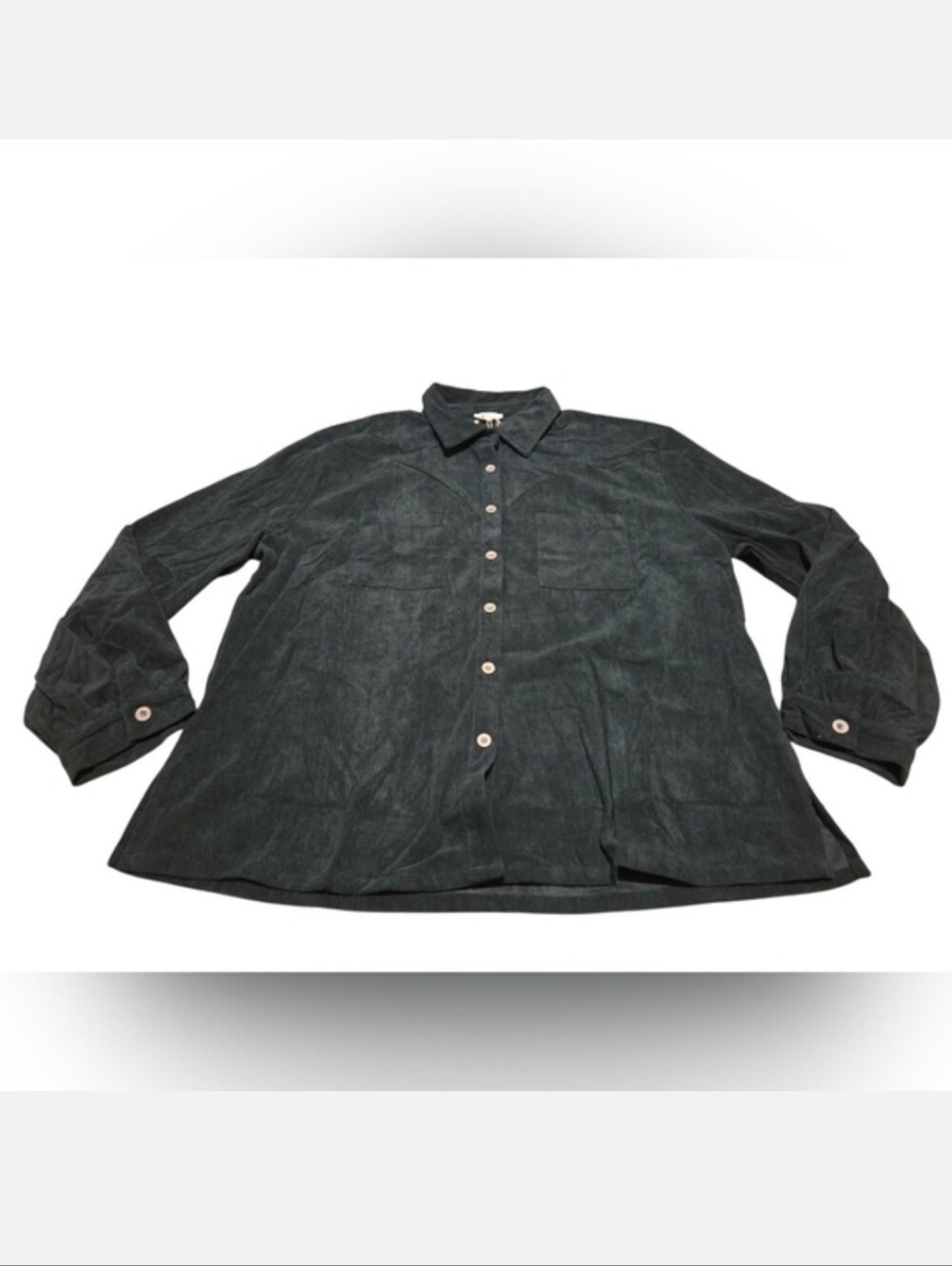 Women’s XL Ott Blue Corduroy Button-Down Shirt